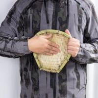 竹编大筲箕簸箕竹编制品沥水沥米蓝家用手工筲箕农家竹篮洗菜沥水 17cm*17cm火锅店用的