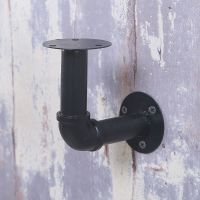 墙上置物架悬壁挂绿萝花架铁艺一字隔板客厅厨房创意装饰层板书架 黑色支架 10*10厘米支架(用到20宽板子)