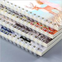 加厚大本子b5上翻线圈本a5记事本16K竖翻线环笔记本空白速写本子 A5侧/翻(60张/本) 两本 横线