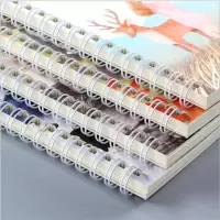 加厚大本子b5上翻线圈本a5记事本16K竖翻线环笔记本空白速写本子 A5侧/翻(60张/本) 两本 横线