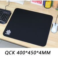 电竞专业游戏超大400*450*4 400*900加大顺滑速度型QCK鼠标垫桌垫 黑色 400*450*4MM