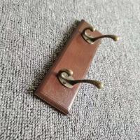 挂钩壁挂衣帽架卧室墙上门后挂衣架墙面实木钩墙壁打孔衣服挂衣钩 2钩复古