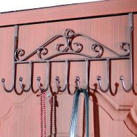 门后挂钩免钉门上挂衣架毛巾架门背式置物架无痕衣帽架壁挂衣服架 七钩古铜色(单个装)