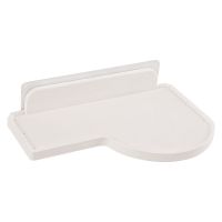 宜居恋新品几何置物架免打孔厨房调料收纳架吸壁式粘贴浴室塑料架 白色[一个装]