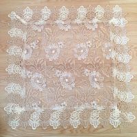 蕾丝绣花盖布床头柜盖布破壁机盖布电饭锅盖布防尘罩 莲花咖 40.40