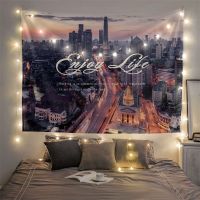 挂布ins 宿舍背景布卧室装饰布置墙布家用小物件床头防灰尘布 夜景 横宽45竖高35+送安装包
