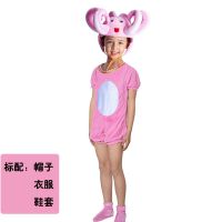 儿童海洋动物演出服鲨鱼龙虾鳄鱼海螺水母章鱼海底世界表演服衣服 粉章鱼[短款] 100