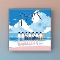 数字油画diy手工制作填色油画装饰画严浩翔时代少年手办生日礼物 TNT天团 20订好框+颜料+画笔