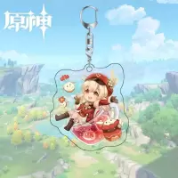 原神周边立牌手办优菈烟绯甘雨钟离魈可莉刻晴原神手办亚克力摆件 原神钥匙扣