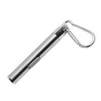 USB充电迷你强光手电筒 不锈钢LED锂电池带登山扣钥匙扣小手电筒 手电+USB充电线+登山扣+铁盒