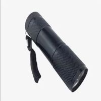 100LED 紫光手电筒51LED21LED UV手电筒 荧光剂检测 美甲快干手电 9LED紫光[黑色]