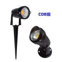 led插地灯户外防水3W七彩圆形射树灯5Wcob草坪树木墙壁投射投光灯 正白 3w大功率圆盘款