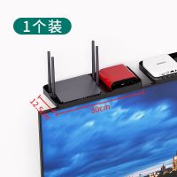 免打孔电视机机顶盒置物架路由器WiFi有线电视机显示屏收纳整理架 黑色丨收藏[送]插排固定器 2个装老款28CM+2