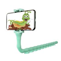 八爪鱼手机支架毛毛虫创意懒人吸盘支架看电视电影拍照自拍可调节 薄荷绿