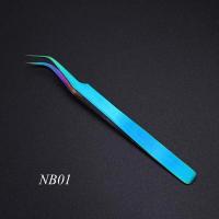 美甲工具变色龙镊子夹饰品开花镊子套装海豚金羽夹工具 彩色镊子NB- 01