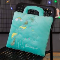 抱枕被子两用办公室午睡枕多功能折叠毯汽车靠垫靠枕卡通空调被 绿色天马 抱枕+毯子(打开尺寸80cm*1米)