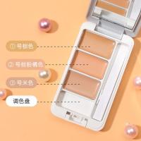 三色遮瑕膏遮盖斑点痘印纹身遮眼袋黑眼圈提亮保湿防水遮瑕修容盘 01#自然色遮瑕盘