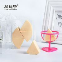 帕瑞诗三角粉扑果冻海绵块干湿两用美妆蛋泡水变大不掉渣送收纳盒 一包内含6块送架子
