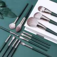 花样绿云沧州14支化妆刷套装全套刷散粉刷粉底刷眼影刷唇刷超柔软 14支单绿云化妆刷[送贴纸]