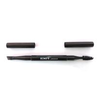 艾可丝化妆刷双头带盖便携眉刷单只斜角软毛眉粉刷初学者细头螺旋 黑色眉刷(人造纤维)