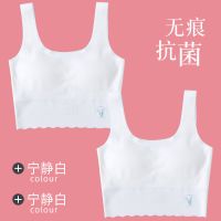 无痕女童内衣发育期少女初中生高中大儿童文胸学生小背心夏季薄款 宁静白+宁静白 M (适合50-75斤)