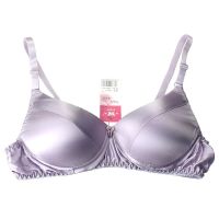精选桑蚕丝无钢圈B杯薄款无痕文胸舒适透气超薄海绵睡眠可穿 紫罗兰 75B 34