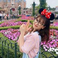 迪士尼发箍头纱公主纱白沙婚纱米奇米妮蕾丝发卡发饰头箍新款少女 红色棉布米妮