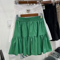 法式蓬蓬裙小个子半身裙子女2021夏季新款学生防走光高腰a字短裙 绿色 S 建议70-90斤