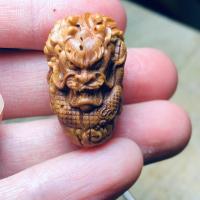 桃核雕龙三通龙珠尺寸1.7×2.8桃核有天然纹路不懂勿拍圣诞礼物 直径1.6