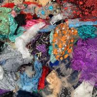 绣花欧根网纱布料立体活动花礼服装刺绣 连衣裙网纱手工辅料论斤 1斤绣品手工(0.2米-0.8米)