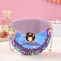 学生手工编织包包炫彩diy材料包亚克力可爱斜挎编织串珠公主包女 A款[半圆紫色] 非成品[自制]材料包