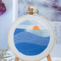 苏绣刺绣手作diy手工自绣材料包制作绣品初学者入门绣花古风绣图 [日出] [无绣绷]