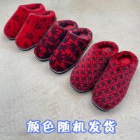新款貂绒棉拖鞋女室内情侣保暖拖鞋居家手工拖鞋防滑底成品拖鞋女 [女]貂绒拖鞋-颜色随机发 38/39(适合3637脚)