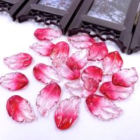 琉璃羽毛大树叶手工diy古风发簪簪花发钗发冠发饰头饰材料配件 琉璃羽毛大叶子[渐变红] 10个