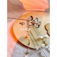 落芳辞原创白菜三件套汉服头饰发簪发钗流苏步摇百搭古装古风配饰 银色套装