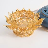 魏晋汉服发饰凤冠古风莲花发冠套装古典手工束发饰古代宋制发簪子 CC23(两层)金冠一个