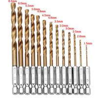 六角柄麻花钻头不锈钢钻头高速钢含钴麻花钻电动扳手专用钻头4341 13件套六角柄麻花钻