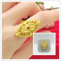 新款镀金戒指女款高级沙金戒子爱心羽毛款久不掉色首饰送礼物 羽毛爱心+++戒指