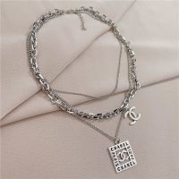 小香风双C项链夸张奢华气质个性高档水晶钻石长款毛衣链锁骨链女 11#(链长约32+7cm)