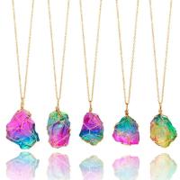 [第2件O元]七彩色天然原石绕线水晶吊坠透明多色项链情侣礼物 天然原石(一个的价钱)