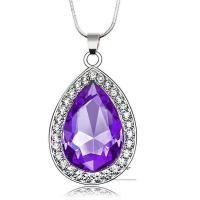 苏菲亚护身符 公主女孩儿童皇冠项链宝石项链魔法紫色水晶项链 紫色全钻款S1