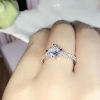 1克拉莫桑石925戒指女六爪钻戒女求婚戒情侣戒指刻字生日礼物女 1克拉四爪钻戒[配证书]