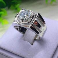 戒指男新款时尚潮流日韩微镶钻石中性戒指欧美流行百搭饰品 白锆石戒指 8号