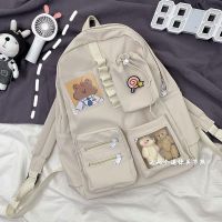书包女韩版学生校园少女ins风森系原宿Ulzzang中学生初中生双肩包 白色(升级面料+关注送精美文具) 黑色111