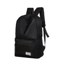 休闲书包男简约双肩包男韩版时尚背包男潮大容量中学生书包旅行包 标准款黑色中号(无充电接口耳机孔) 单品双肩包