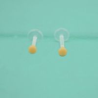 两只装学生透明插杆唇钉塑料UV唇环舌钉防过敏穿孔穿刺饰品耳钉女 透明 1.2粗 8毫米长 2只