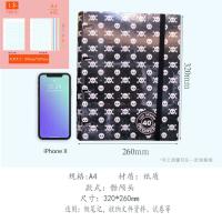 A4可爱文艺活页本四孔美式笔记本硬面手账本厚本高颜值日记本外壳 骷颅头57366(含100张网格本)