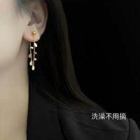 [不褪色不过敏]钛钢保色碎片多个水滴流苏灵动后挂式耳链耳环