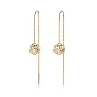 CAROMAY镂空玫瑰耳环女流苏闪耀轻奢ins耳线2021年新款潮简约耳饰 镂空玫瑰耳线