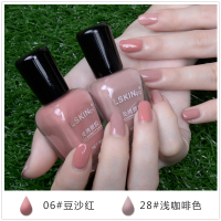 买二送一 指甲油套装彩妆免烤不可剥美甲组合持久防水不掉色胶油 28浅咖色+06豆沙红